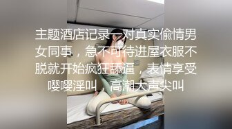 主题酒店记录一对真实偸情男女同事，急不可待进屋衣服不脱就开始疯狂舔逼，表情享受嘤嘤淫叫，高潮大声尖叫